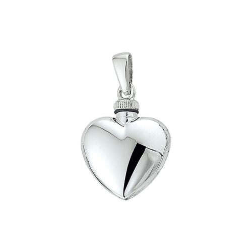 Zilveren hartvormig urnhanger 17 x 22