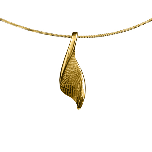 Gouden design hanger met vingerafdruk