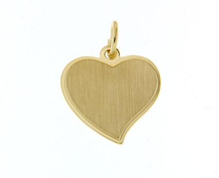 Gouden ketting hanger hart 17mm