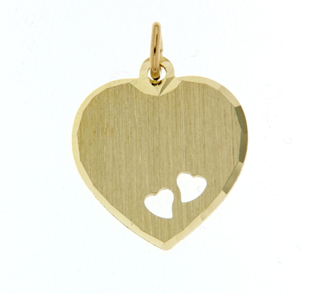 Gouden ketting hart 17mm