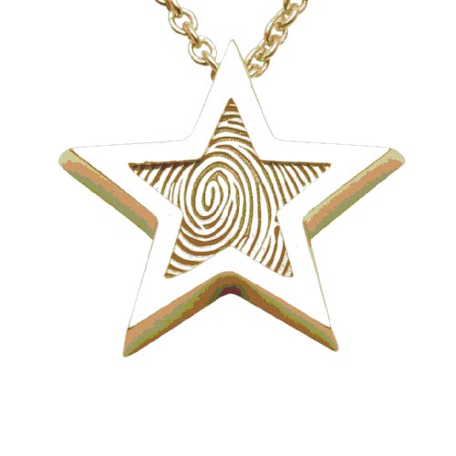 Gouden ster hanger met vingerafdruk Soulmate Treasure Faith