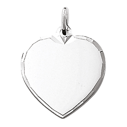 Hoogglans zilveren hanger hart 20x18mm