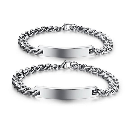 Grens dichtheid Harde ring Stalen koppel armbanden set | Koppel armbanden | Sieraadgraveren.be