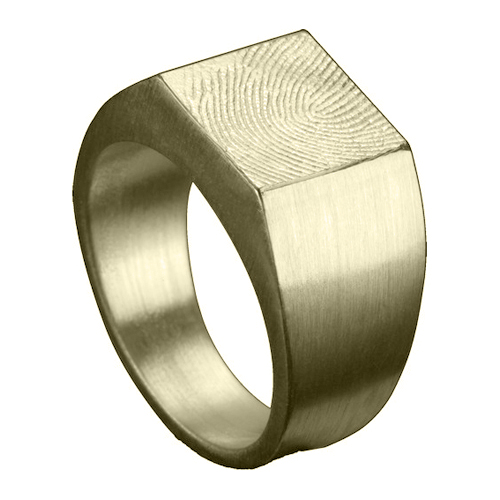 Ring zegel vierkant 5mm goud met afdruk