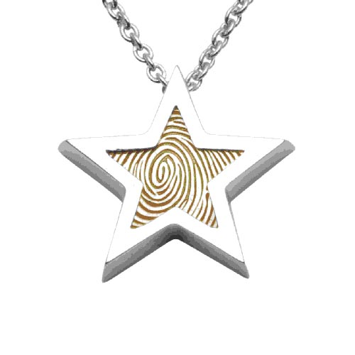 Zilveren ster hanger met vingerafdruk Soulmate Treasure Faith