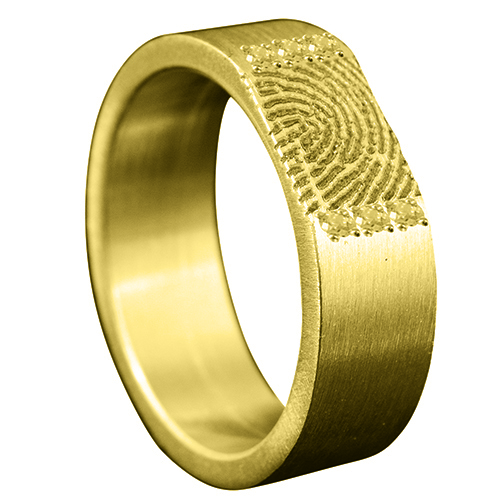 Vingerafdruk ring goud met 6 pave gezette zirkonia
