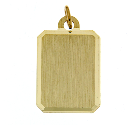 Gouden ketting hanger rechthoek 14x18mm