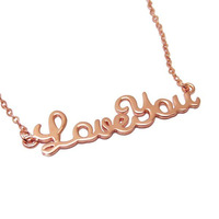 Rose Gold Plated Naamketting