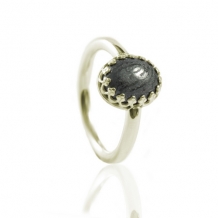 Gouden vingerafdruk ring met onyx