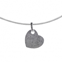 Hartvormige design hanger met vingerafdruk zilver