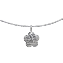 Bloem vingerafdrukhanger zilver
