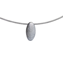 Ovale vingerafdrukhanger zilver