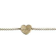 Gouden armband met vingerafdruk op hartje
