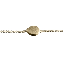 Gouden druppelvormige bedel armband met vingerafdruk