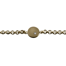 Gouden armband met ronde hanger en steen met gesloten askamer