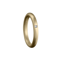 Gouden ronde ring met gesloten askamer en pave gezette zirkonia