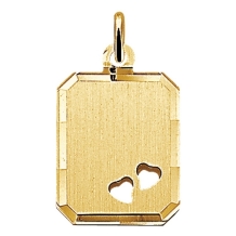 Gouden ketting hanger hart met 2 hartjes