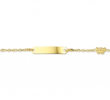 Gouden plaatarmband met vlinderbedel