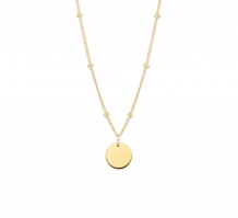 Geelgouden bolletjesketting met rondje 8,5 mm
