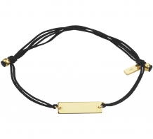 Gevlochten damesarmband met gouden plaat