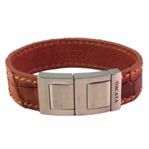 Dacaya armband Maxtor Croco cognac bruin