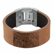 Bruine Dacaya Rock Edge armband met vingerafdruk