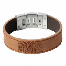 Bruine leren armband met vingerafdruk