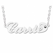 Carrie style naamketting zilver met zirkonia