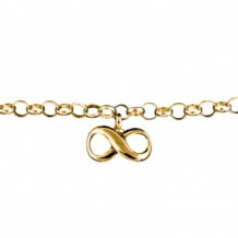 Armband schakel infinity met askamer goud