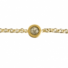 Gouden armband met as in ronde steen