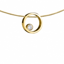 Gouden ashanger ring met asbol