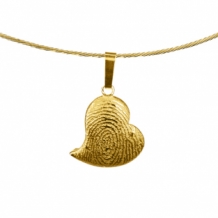 Gouden vingerafdruk hanger hart sierlijk