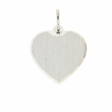 Zilveren ketting hanger hart 15,5mm mat