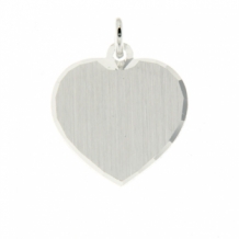 Zilveren ketting hanger hart 17mm mat