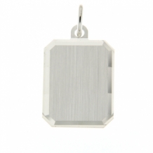 Zilveren ketting hanger rechthoek 14x18mm