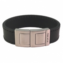 Leren armband Dacaya Fat Chopper zwart