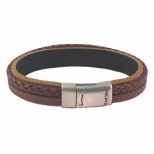 Leren armband Dacaya T-junction Chocolate