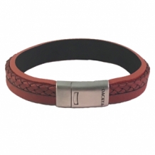 Leren armband Dacaya T-junction Cognac