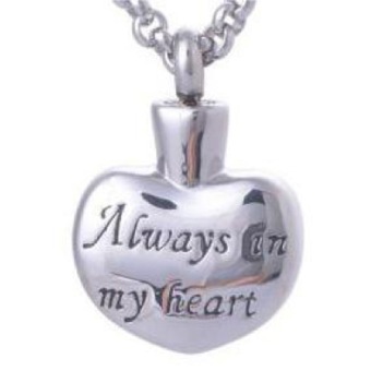 RVS ashanger hart Always in mij heart met pootje