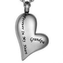 RVS hanger met askamer hart Grandpa Forever in my heart