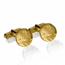 Ronde gouden manchetknopen met vingerafdruk