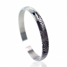 Stalen scharnier armband met vingerafdruk