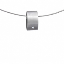 Ashanger design rechthoek 25mm met steentje zilver