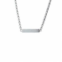 Ashanger rechthoek met schakel ketting zilver