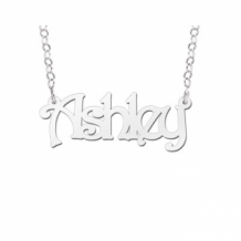 Zilveren naamketting model Ashley
