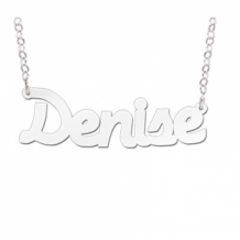 Zilveren naamketting model Denise