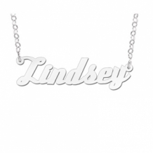 Zilveren naamketting model Lindsey