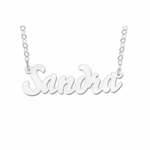 Zilveren naamketting model Sandra