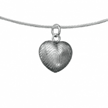 Zilveren vingerafdruk hanger hart
