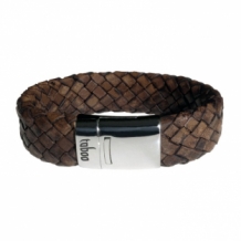 Leren armband Taboo Jack Bruin